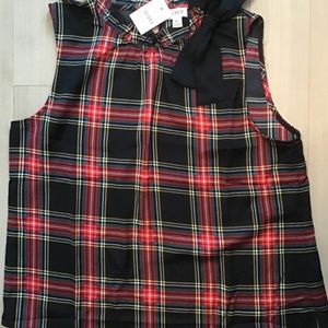 Great Holiday Top! J. CREW Festive bow-neck top with ruffles, PL